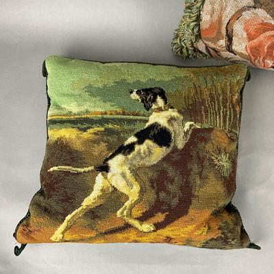 FR940 Set of Three Needlepoint & Tapestry Dog Pillows