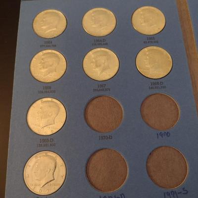 U.S. Mint Kennedy Silver Half Dollar Collection Book Incomplete Circulated (#54)