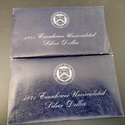 Set of Two U.S. Mint Eisenhower Silver Dollar Uncirculated (#56)