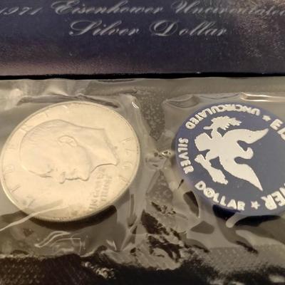 Set of Two U.S. Mint Eisenhower Silver Dollar Uncirculated (#57)