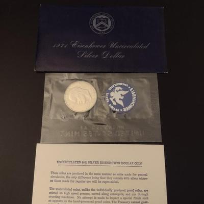 Set of Two U.S. Mint Eisenhower Silver Dollar Uncirculated (#57)