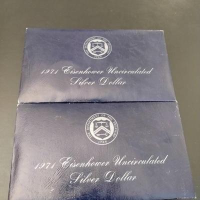 Set of Two U.S. Mint Eisenhower Silver Dollar Uncirculated (#57)