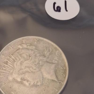 1922 U.S. Mint Peace Silver Dollar Circulated (#61)