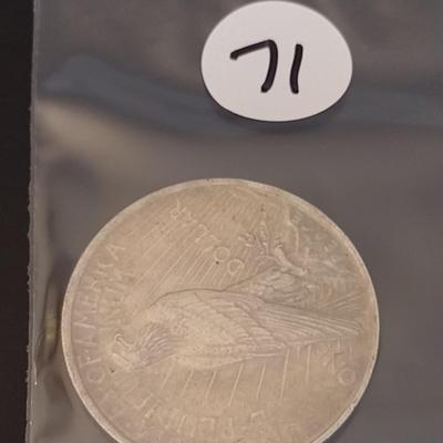 1923 U.S. Mint Peace Silver Dollar Circulated (#71)