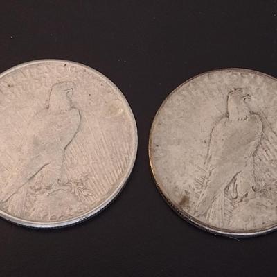Pair of 1923 U.S. Mint Peace Silver Dollar Circulated (#78)