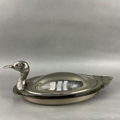 K948 Teghini Firenze Italian Duck Silverplated Serving Dish