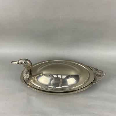 K948 Teghini Firenze Italian Duck Silverplated Serving Dish