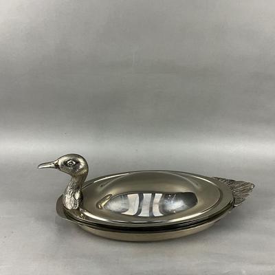 K948 Teghini Firenze Italian Duck Silverplated Serving Dish