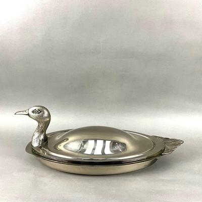K948 Teghini Firenze Italian Duck Silverplated Serving Dish