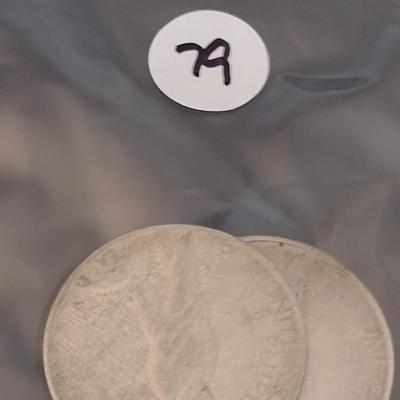 Pair of 1923 U.S. Mint Peace Silver Dollar Circulated (#79)