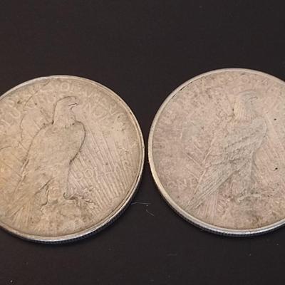 Pair of 1923 U.S. Mint Peace Silver Dollar Circulated (#80)