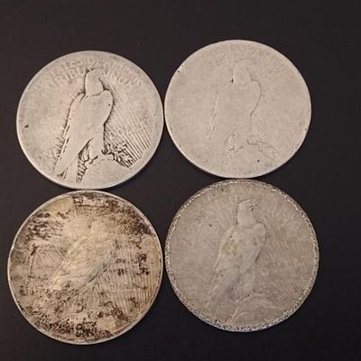 Set of Four 1923 U.S. Mint Peace Silver Dollar Circulated (#81)