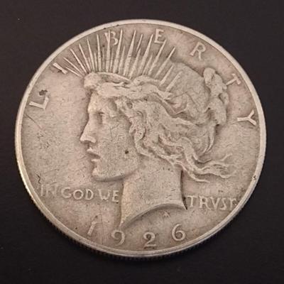 1926-S U.S. Mint Peace Silver Dollar Circulated (#83)
