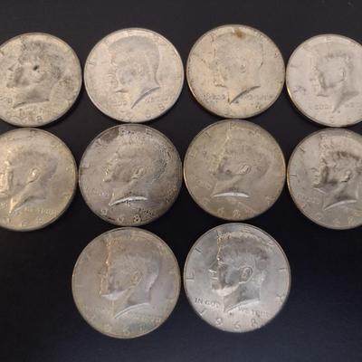 Assortment of 1968 U.S. Mint Kennedy Silver Half Dollar Circulated (#85)