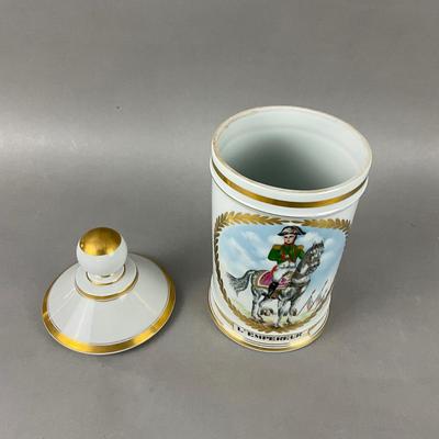 D954 Antique Porcelain Jar with effigy of Napoleon