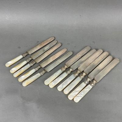 K969 Two Sets of Antique Mother of Pearl Handled Dinner Knives
