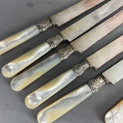 K969 Two Sets of Antique Mother of Pearl Handled Dinner Knives
