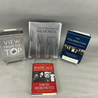 O997 Lot of Signed Hardback Books, David Horowitz, Joel Fleishman, Dr. Michael Lindsay