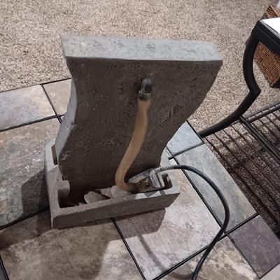 TABLE TOP WATER FOUNTAIN AND A FAUX GARDEN ROCK