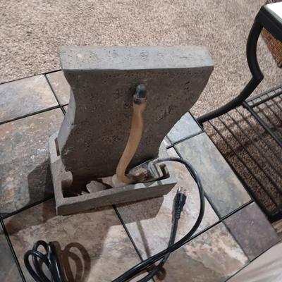 TABLE TOP WATER FOUNTAIN AND A FAUX GARDEN ROCK