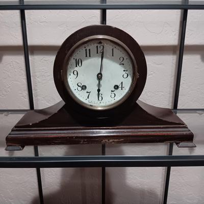 ANTIQUE TAMBOUR NO 17 NEW HAVEN CLOCK CO. MANTEL CLOCK