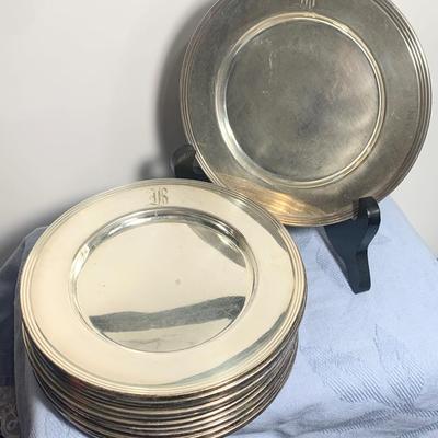 Stack of TWELVE Sterling 6” Plates