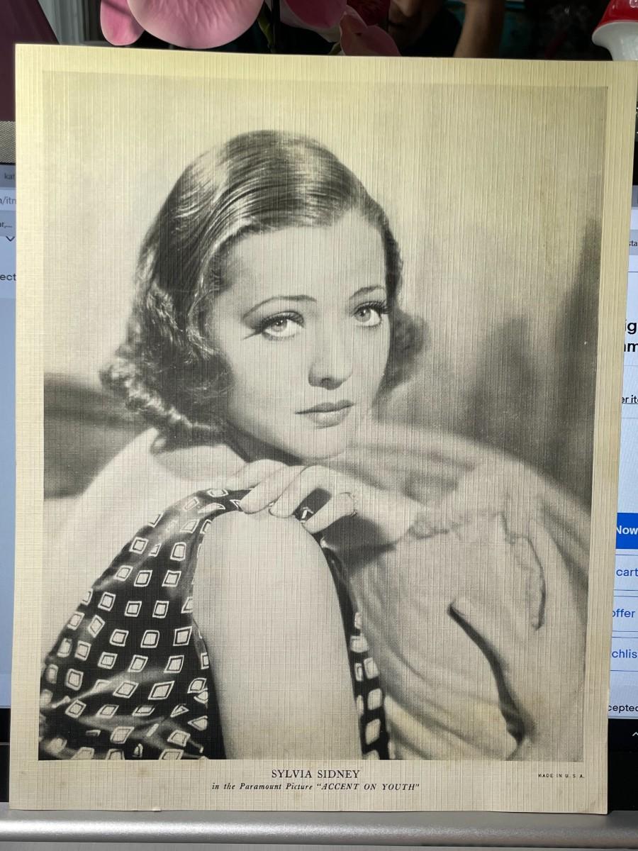 Sylvia Sidney Original 1930's - 8x10 Linen Photo "Accent on Youth ... Sylvia Sidney Original 1930's - 8x10 Linen Photo "Accent on Youth ...