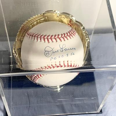 Don Larsen Signed Baseball in Display Case