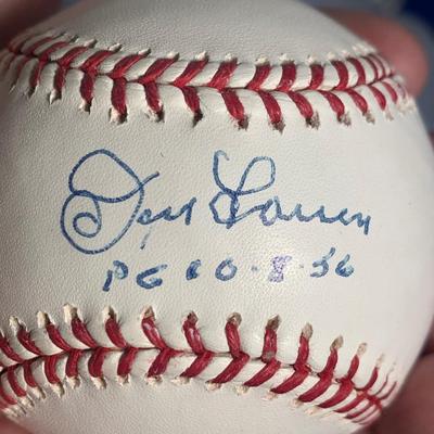 Don Larsen Signed Baseball in Display Case