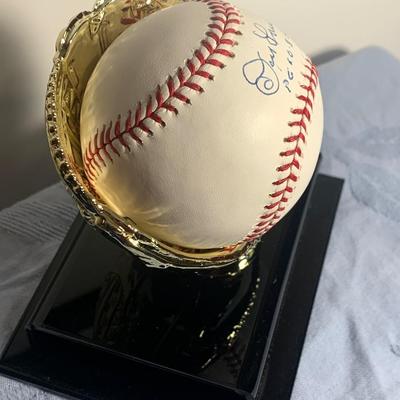 Don Larsen Signed Baseball in Display Case