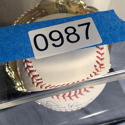 Don Larsen Signed Baseball in Display Case