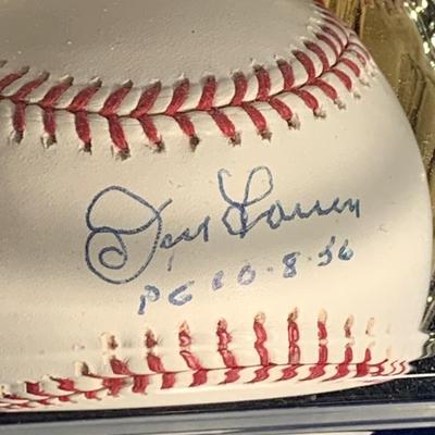 Don Larsen Signed Baseball in Display Case