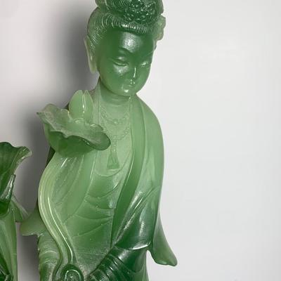 PAIR Faux Jade Asian Figrines