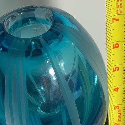 Heavy Waterford Aqua Marine Evolution Vase