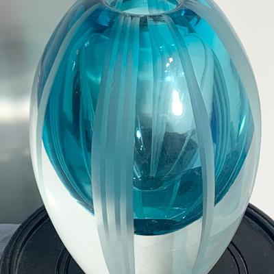 Heavy Waterford Aqua Marine Evolution Vase