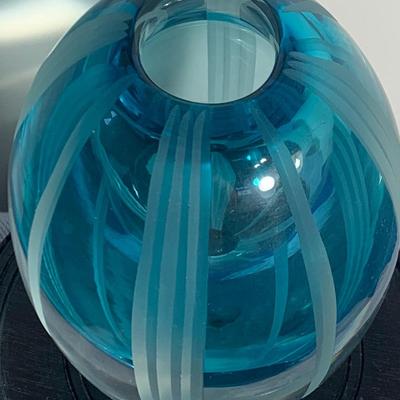 Heavy Waterford Aqua Marine Evolution Vase