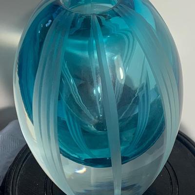 Heavy Waterford Aqua Marine Evolution Vase