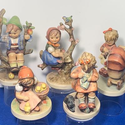 Hummel Figurines Lot All Raised/Affixed On Glass