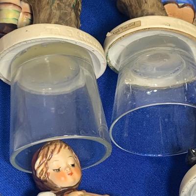 Hummel Figurines Lot All Raised/Affixed On Glass