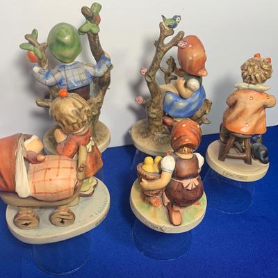 Hummel Figurines Lot All Raised/Affixed On Glass