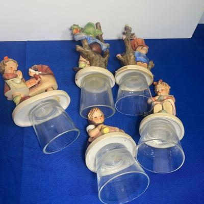 Hummel Figurines Lot All Raised/Affixed On Glass
