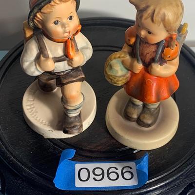 TWO Hummel Figurines with Backpacks