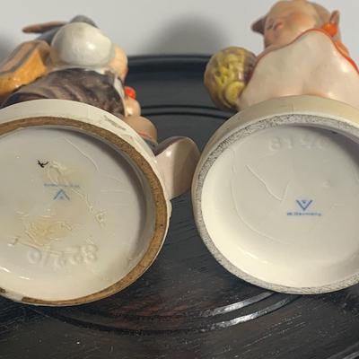 TWO Hummel Figurines with Backpacks