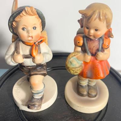 TWO Hummel Figurines with Backpacks