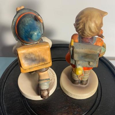 TWO Hummel Figurines with Backpacks