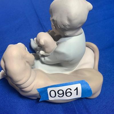 Lladro Figurine - Child With Dog & Puppies