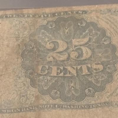 1874 U.S. Mint 25 Cent Fractional Paper Currency