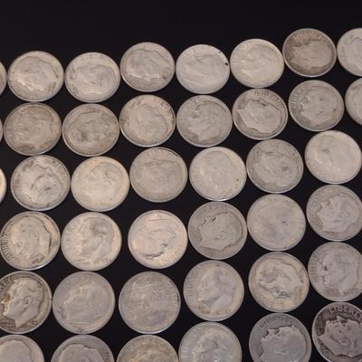 Assortment of 1960-1964 U.S. Mint Roosevelt Head Silver Dimes Circulated (#92)