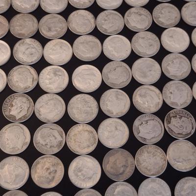 Assortment of 1960-1964 U.S. Mint Roosevelt Head Silver Dimes Circulated (#92)