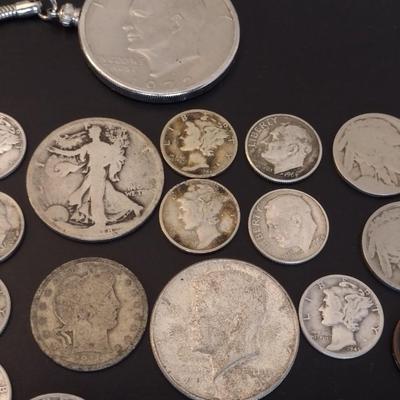 Assortment of Pre-1964 U.S. Mint Silver Coins Circulated (#93) Various Dates and Denominations (See Note Below)